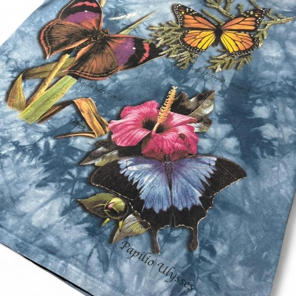 Vintage 90s The Mountain Tie-Dye Butterfly Graphic T-shirt Large 22x28 USA - Picture 3 of 8